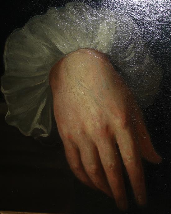 Follower of Richard Wilson (1714-1782), oil on canvas, half-length portrait of a gentleman